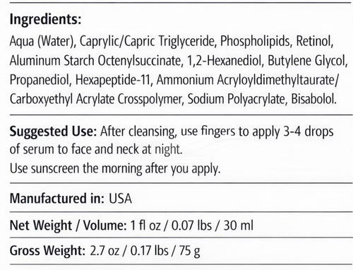Retinol and Peptide Face Serum